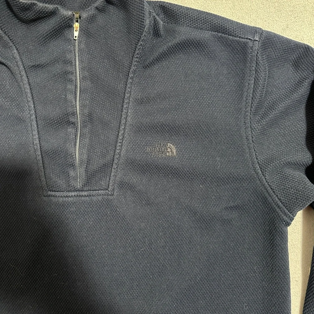 The North Face Navy Blue Textured‎ 1/4 Zip Fleece Pullover Mens Size Medium